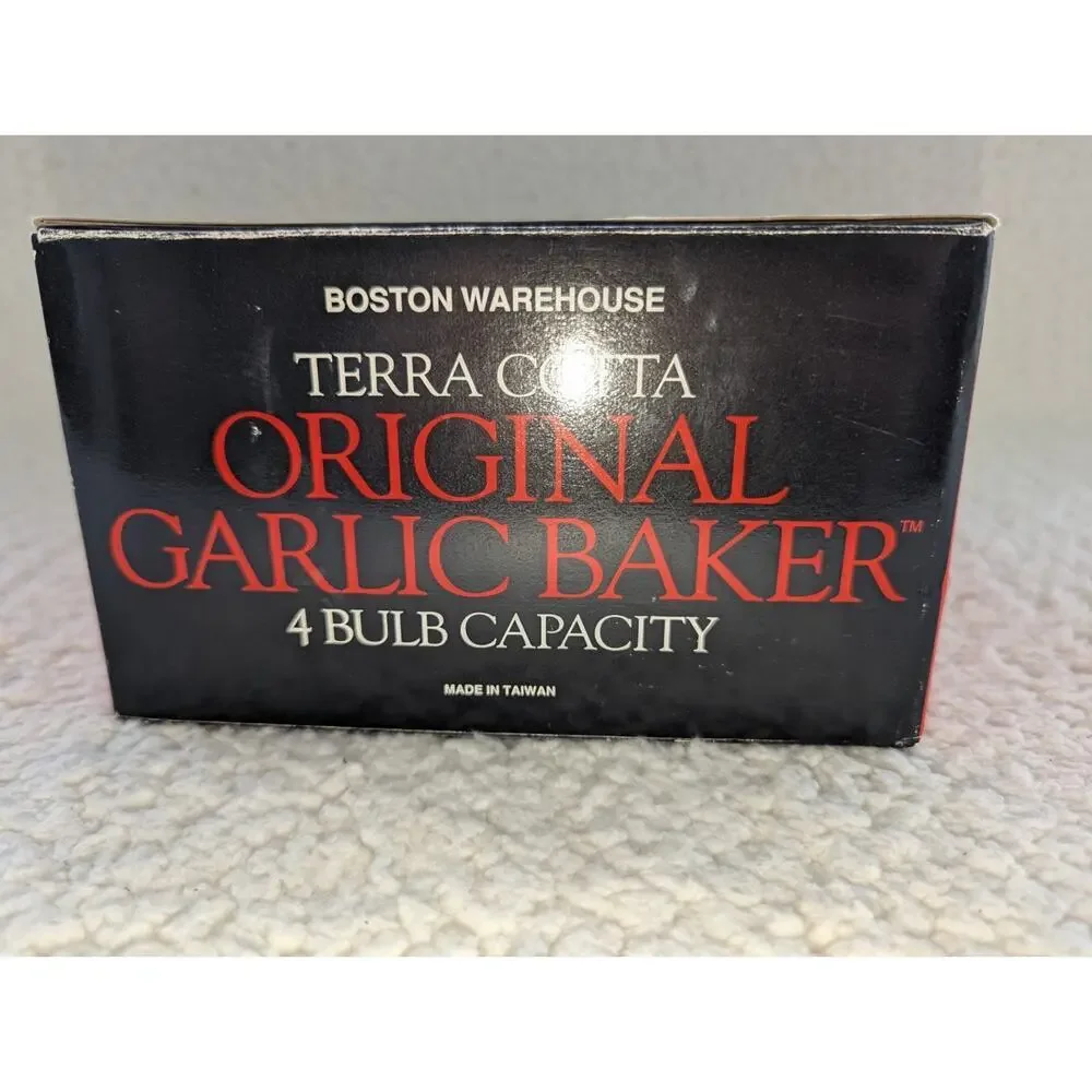 1993 Boston Warehouse Terra Cotta Original Garlic Baker 4‎ Bulb Capacity